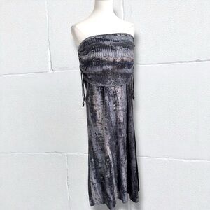Athleta Gray Strapless Maxi Dress – Whimsigoth Boho Tube Top Festival Lounge S